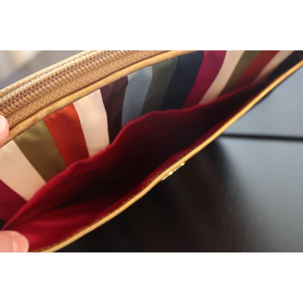 Coach Legacy Multicolor Stripe iPad Tablet Case Satin Y2K Gold Trim